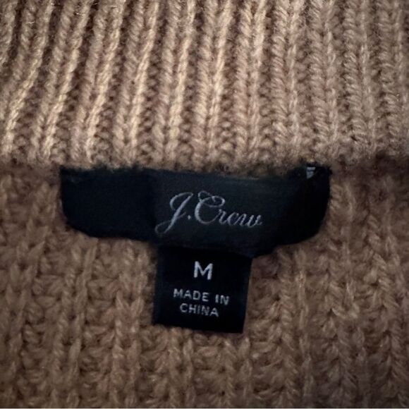 J. Crew Azra Cable Knit Pullover Pom Pom Mock Neck - Picture 5 of 9